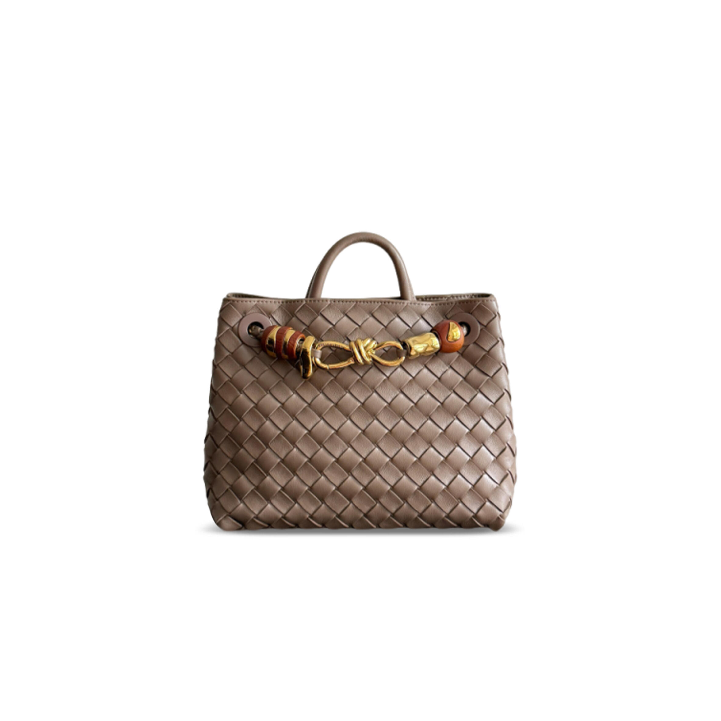 BOTTEGA VENETA SMALL ANDIAMO PINE CONE BROWN 743568 (25*22*10.5cm)